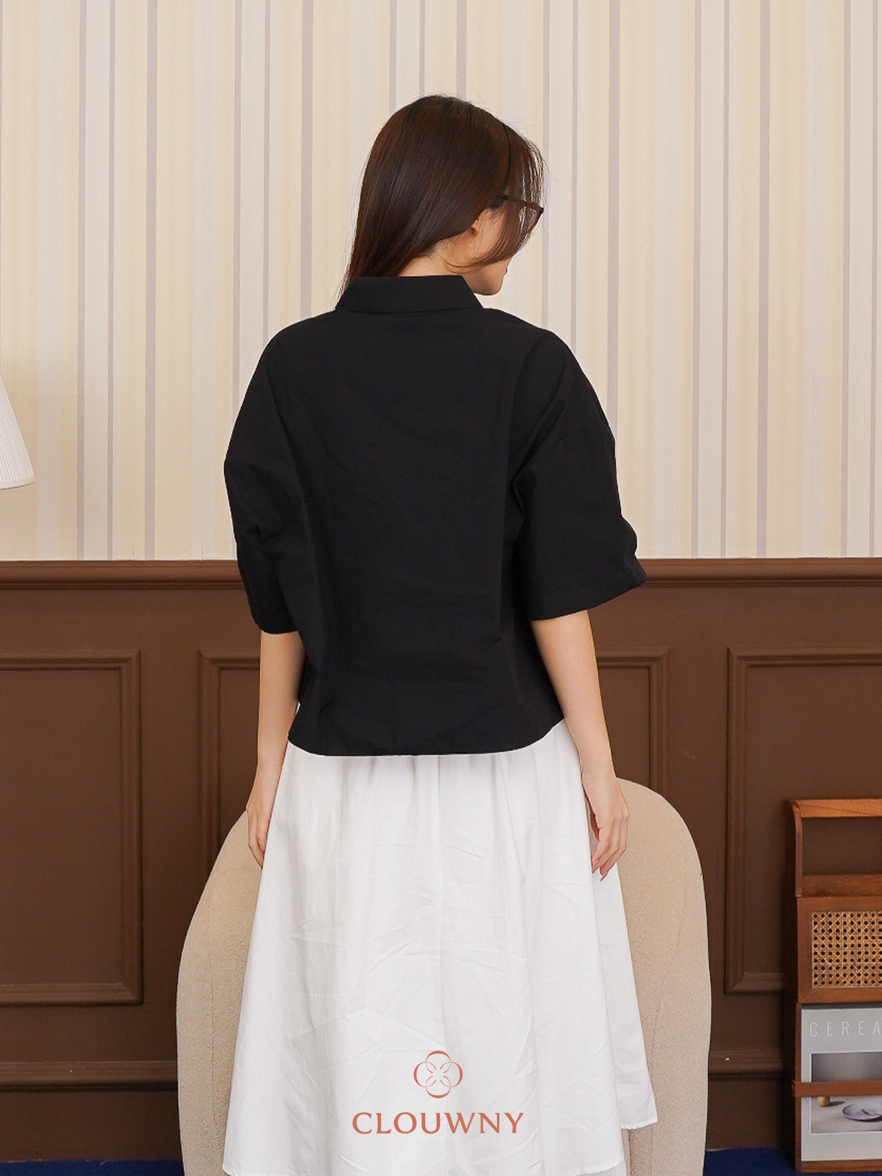 Bridget Cotton Blouse - Black
